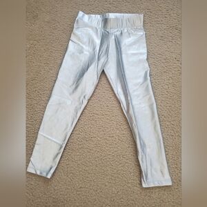 Boden Shimmering Metallic Gold Silver Kids Leggings 5-6